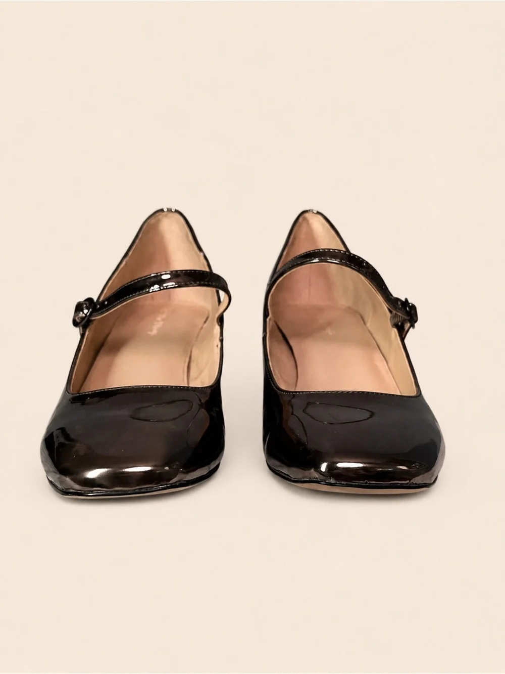 🩶✨ The Drop Aoki Heeled Mary Jane Pumps | Pewter Patent | Square Toe | 2” Heel